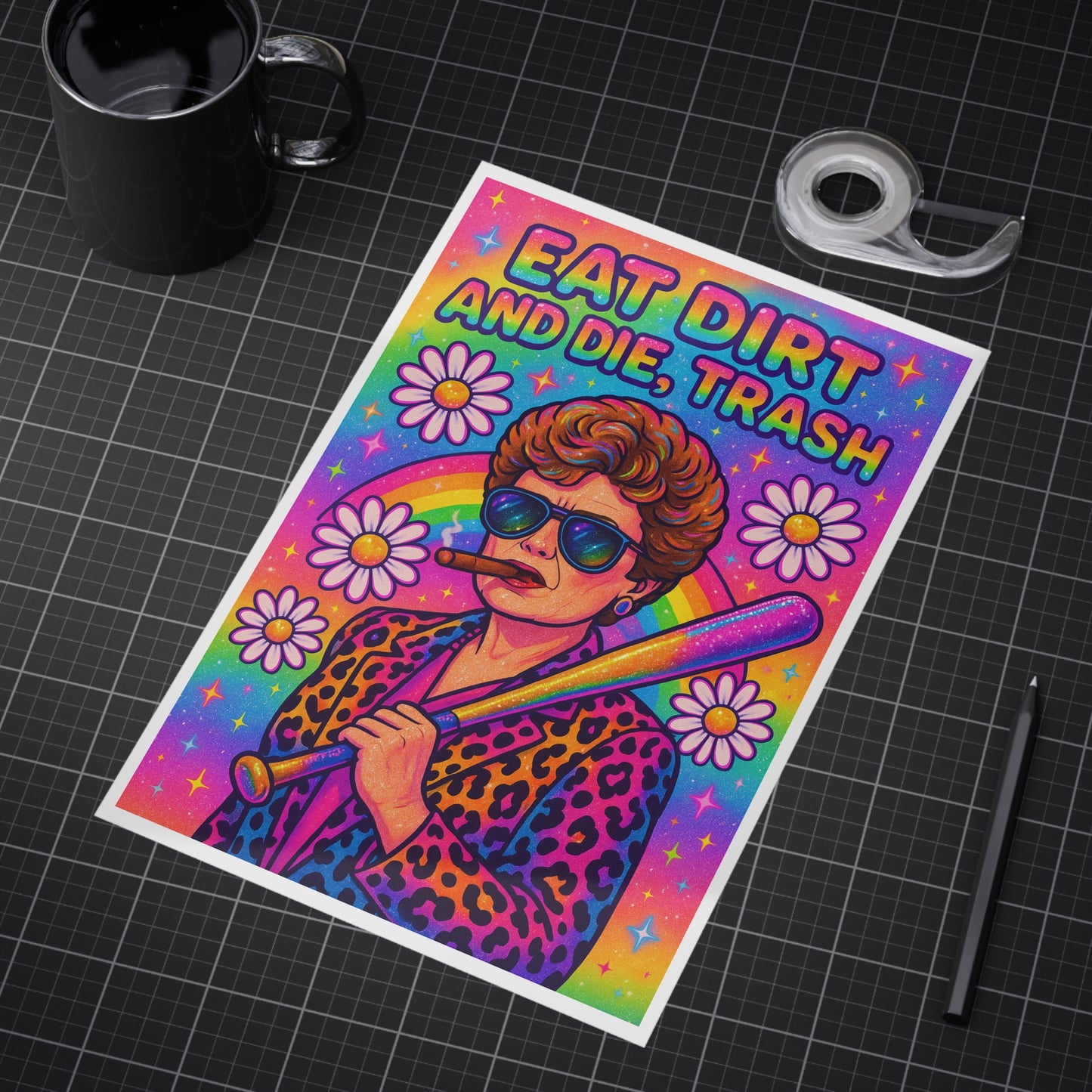 Eat Dirt and Die, Trash Unframed Print