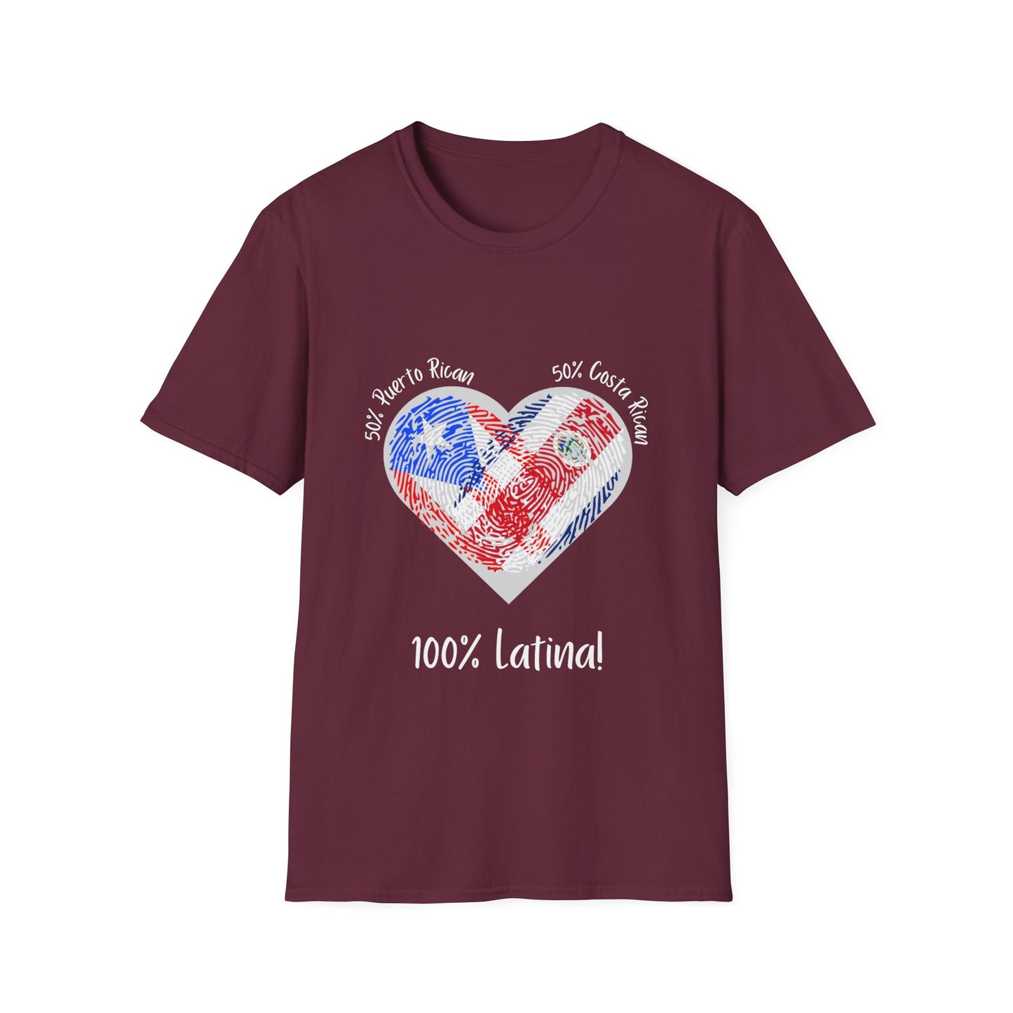 Latina Pride Custom T-Shirt with Fingerprint Flags
