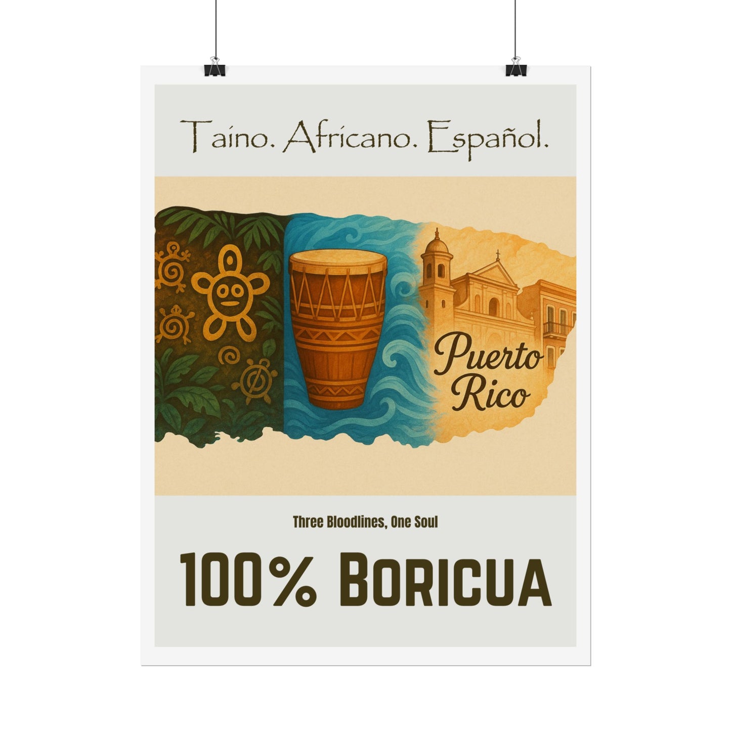 Puerto Rico Heritage Rolled Poster