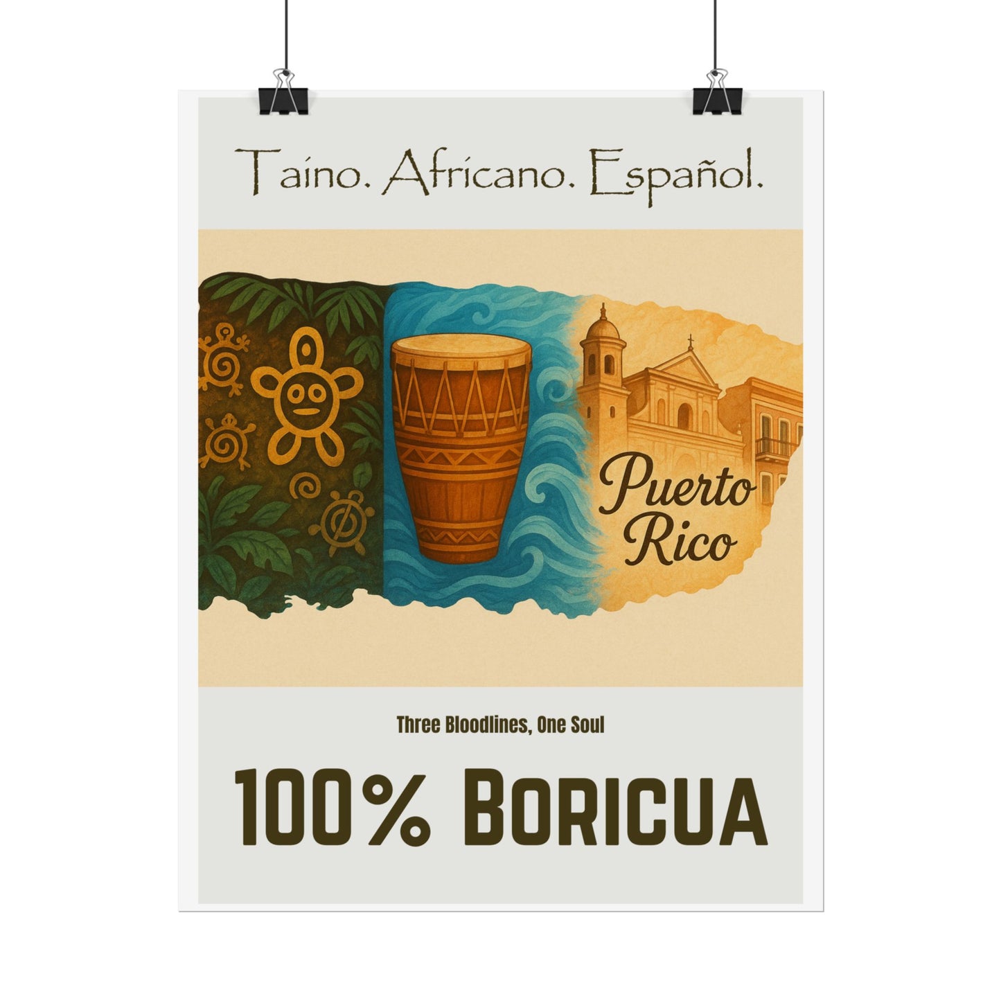 Puerto Rico Heritage Rolled Poster