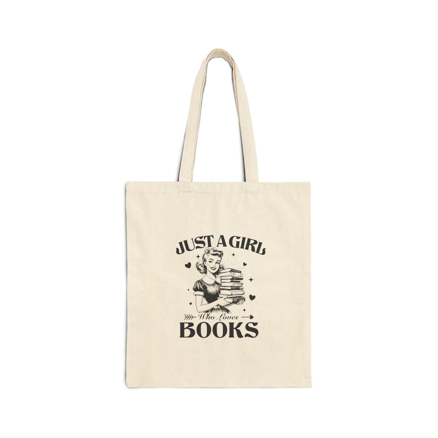 Just a Girl & Books Canvas Tote Bag