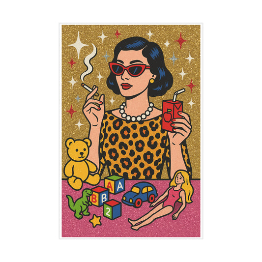 Retro Glam CannaMom Energy Unframed Print