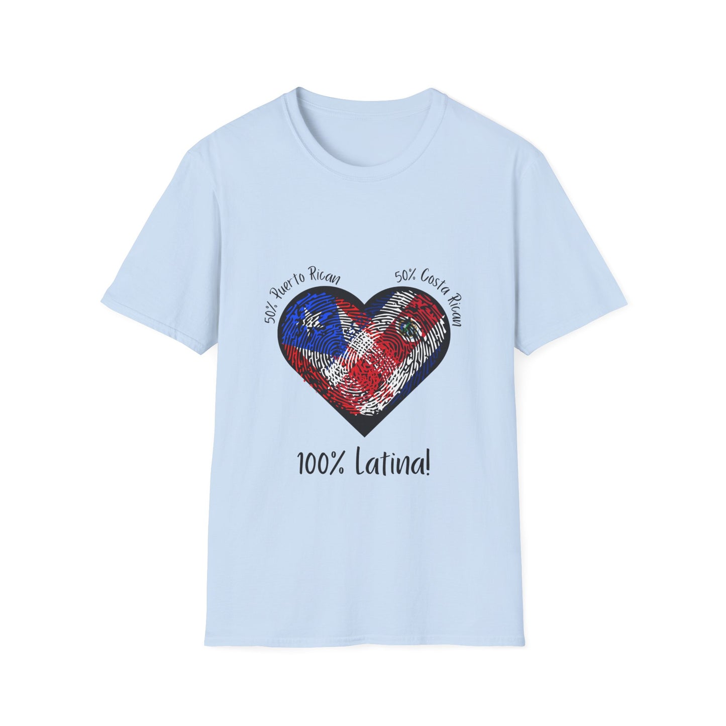 Latina Pride Custom T-Shirt with Fingerprint Flags