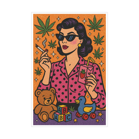 Retro CannaMom Energy Unframed Print