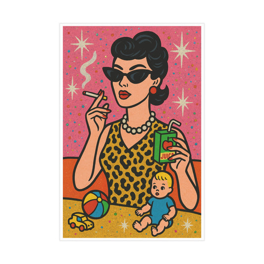 Retro CannaMama Life Unframed Print