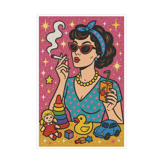 Retro Pop Art CannaMom Energy Unframed Print