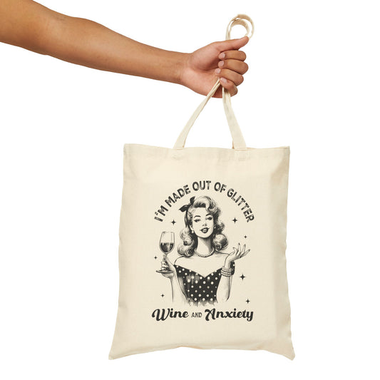 Wine & Anxiety Canvas Tote Bag