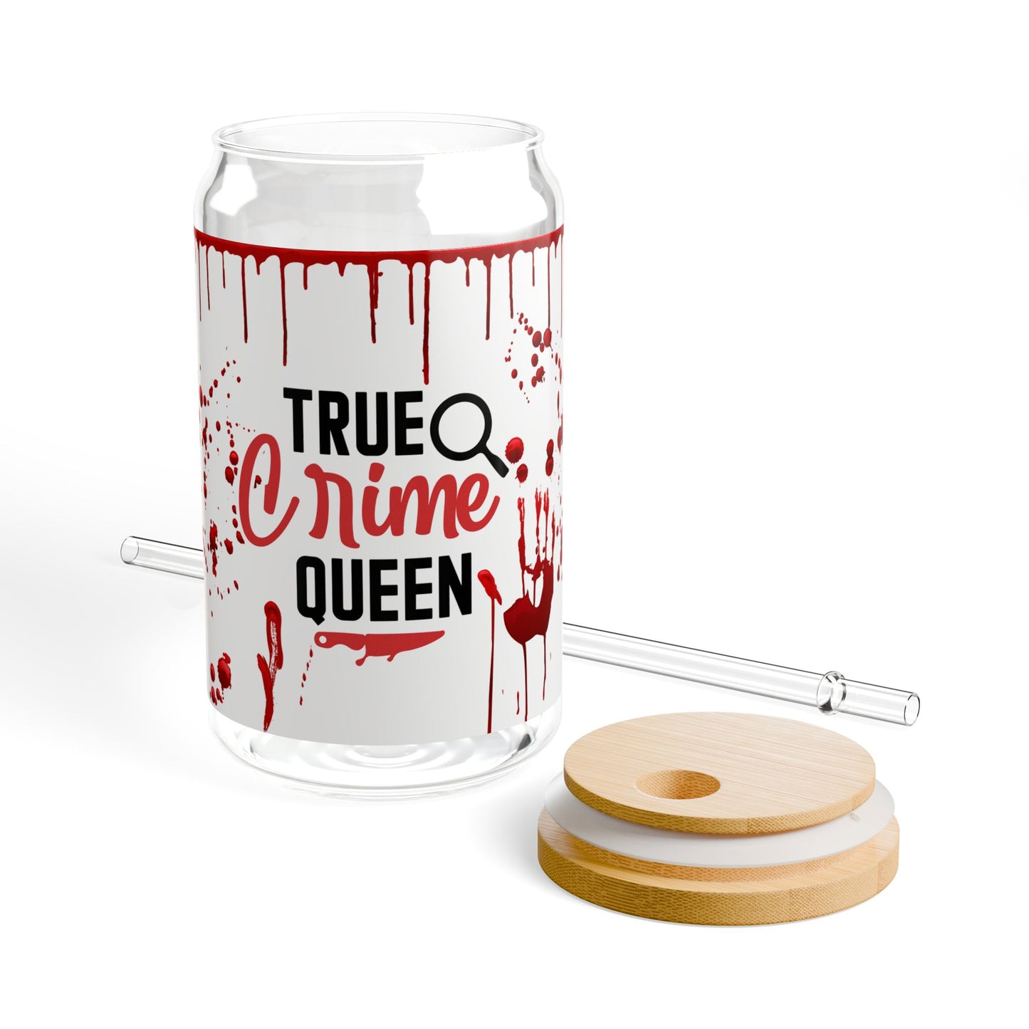 True Crime Queen Sipper Glass, 16oz